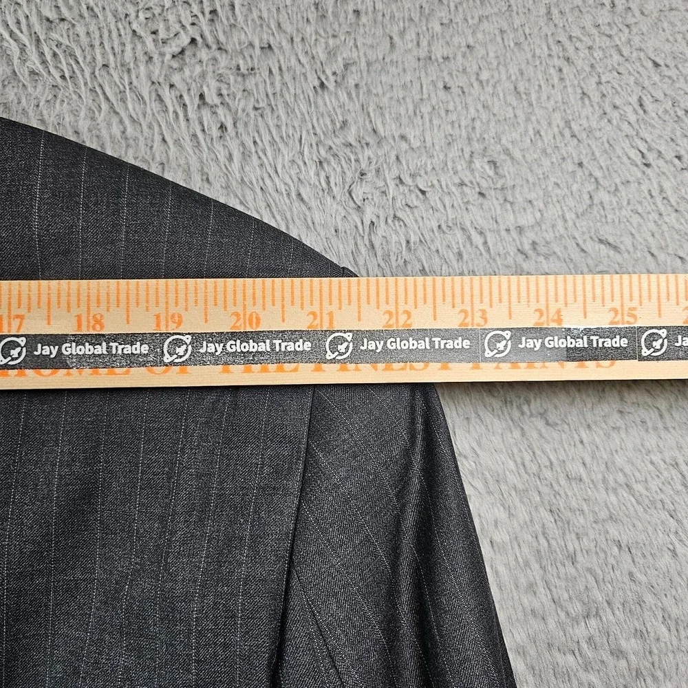 Lauren Ralph Lauren 48R Wool Suit‎ Blazer Sport Coat Men Gray Pinstriped